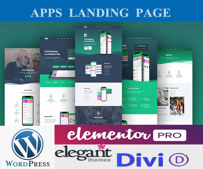 I will design WordPress landing page and website with elementor pro and divi builder