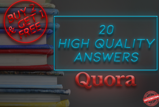 Guaranteed targeted traffic with 20 HIGH QUALITY Quora answers.