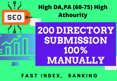 I will do directory submission to 200 high authority websites manually 