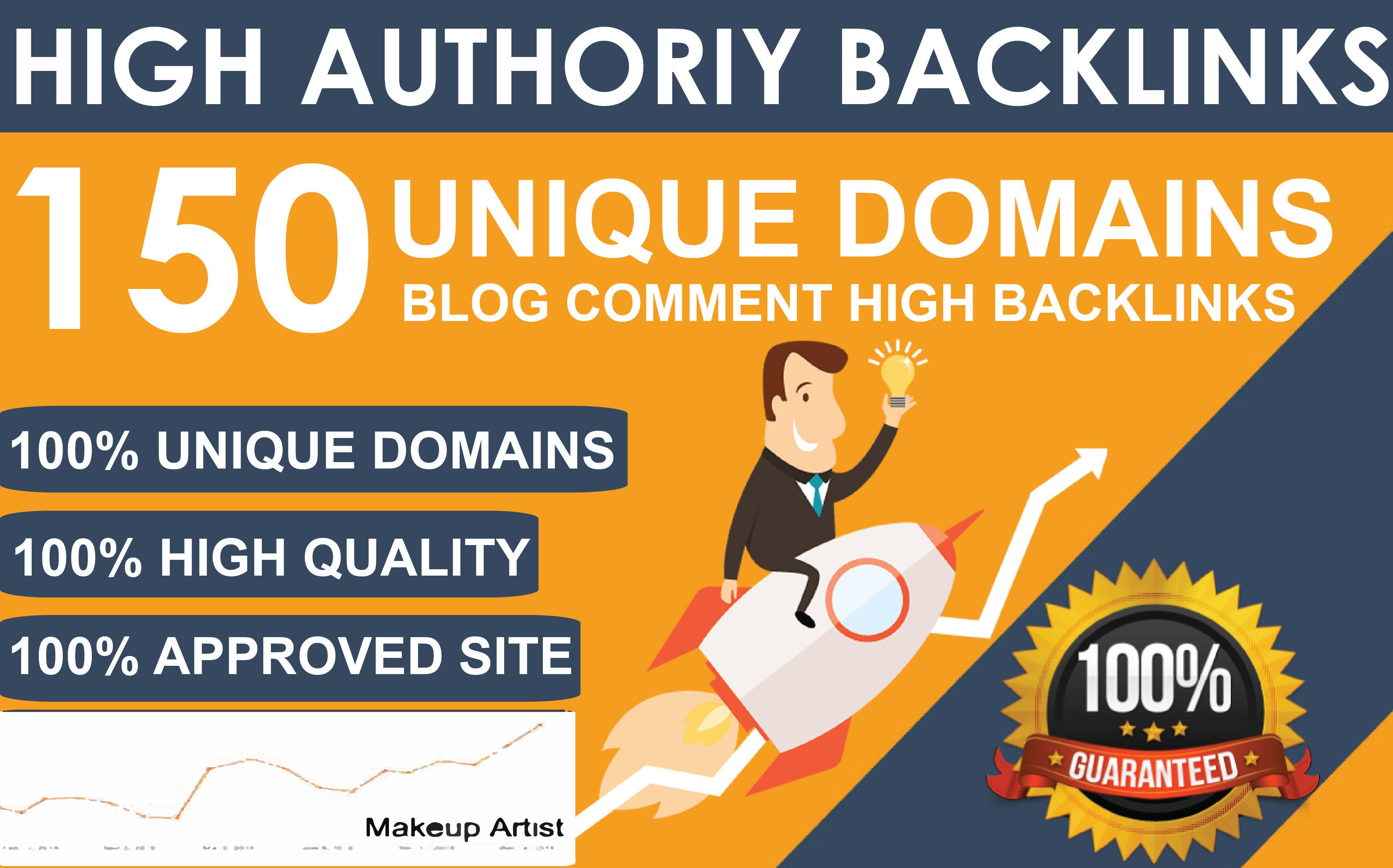 I will provide Manually 150 Blog Comments Backlinks DR 50 to 80 high Quality Dofollow Llinks For SEO