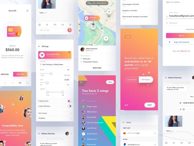 Design creative mobile app ui ux 5 Screen for android and IOS With prototype