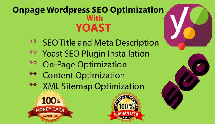 I will do Optimize your WordPress Onpage SEO with Yoast 