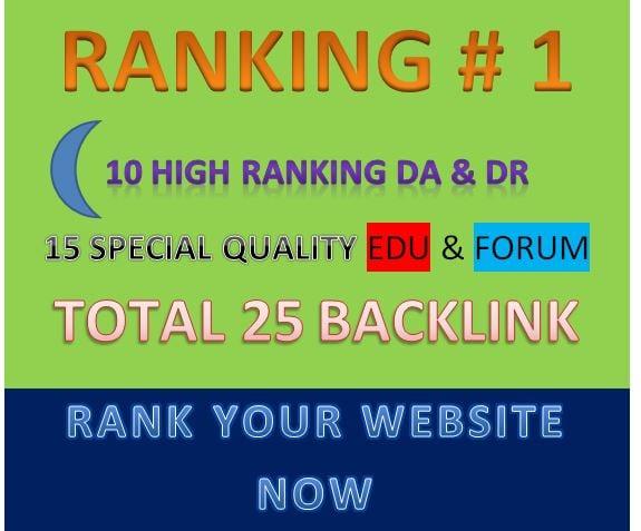 I will give usa 25 manually high da dr & edu & forum backlink for website ranking..