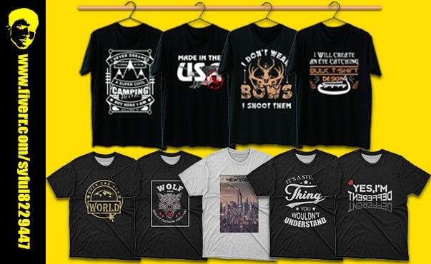 I will design professional graphic and typography 2 Tshirt design