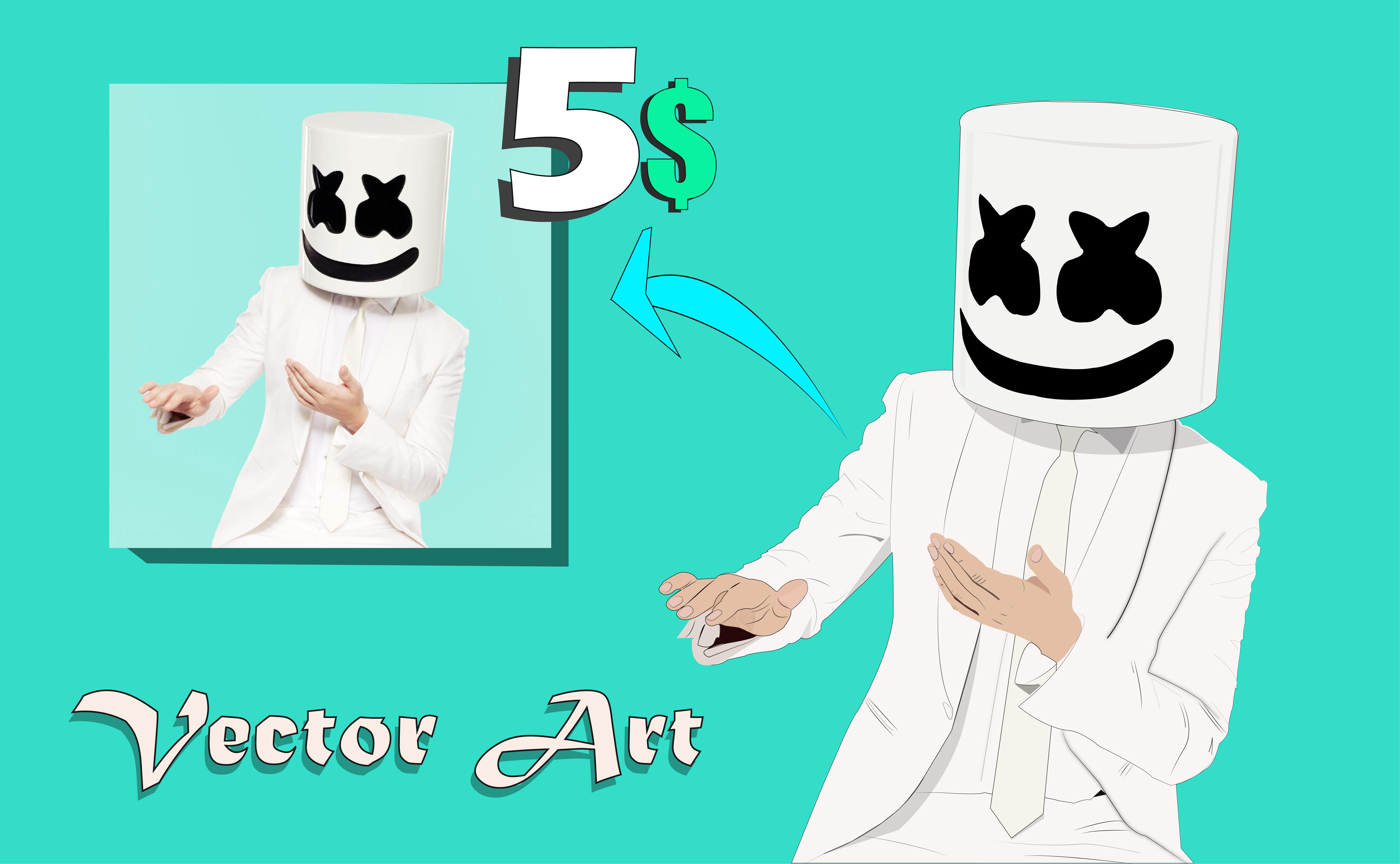 I will design a vector cartoon and vector arts