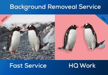 I will remove background 10 images with white or transparent