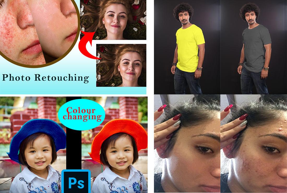 I will photo retouch, colour changeing, and photoshop edit photos 4 images