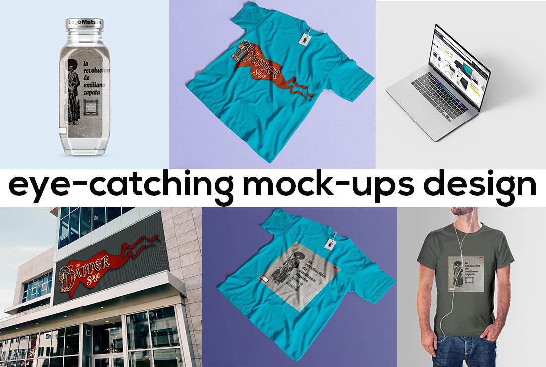 I will do create your logo or text eye-catching mock-ups design
