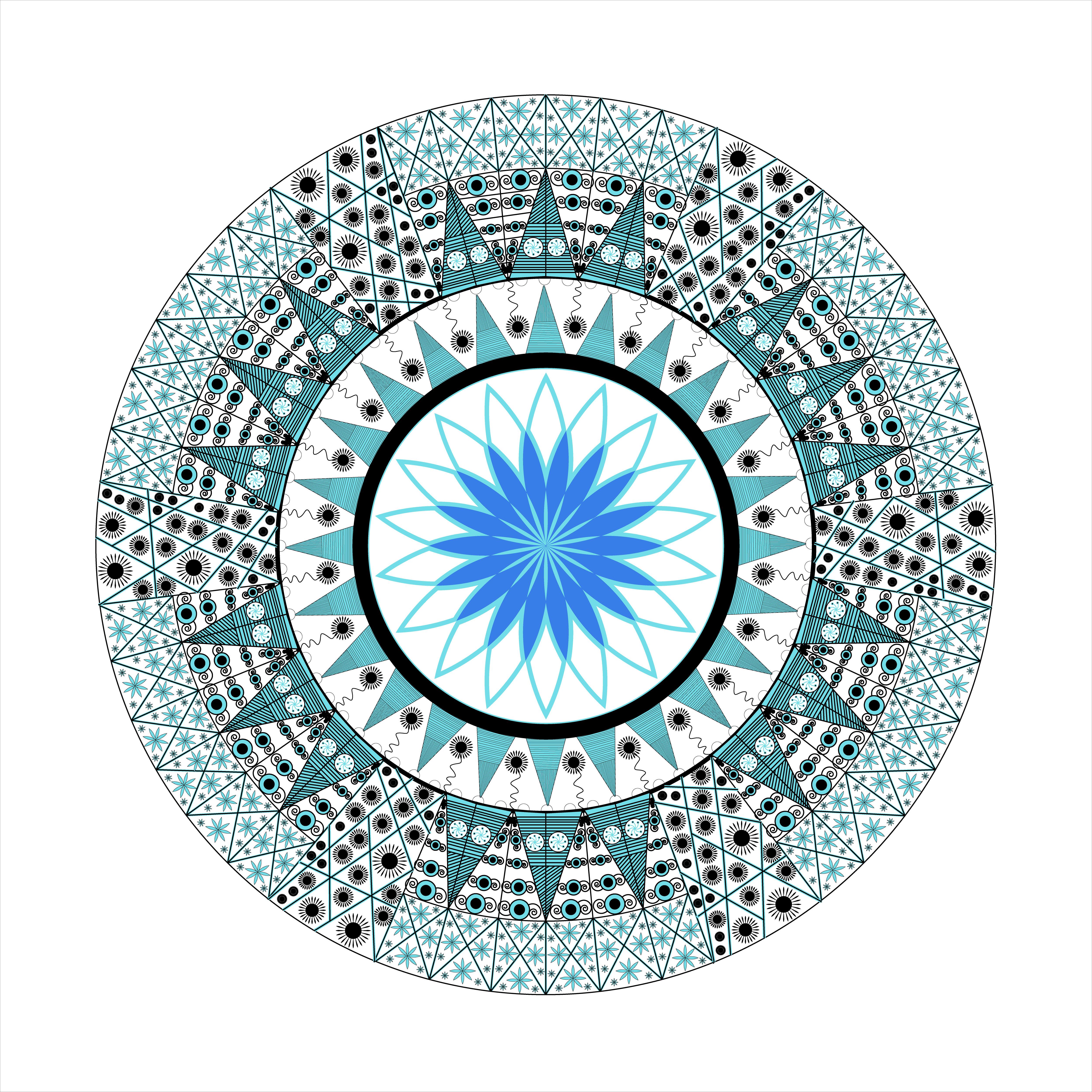 I will create floral beautiful printable adult mandala