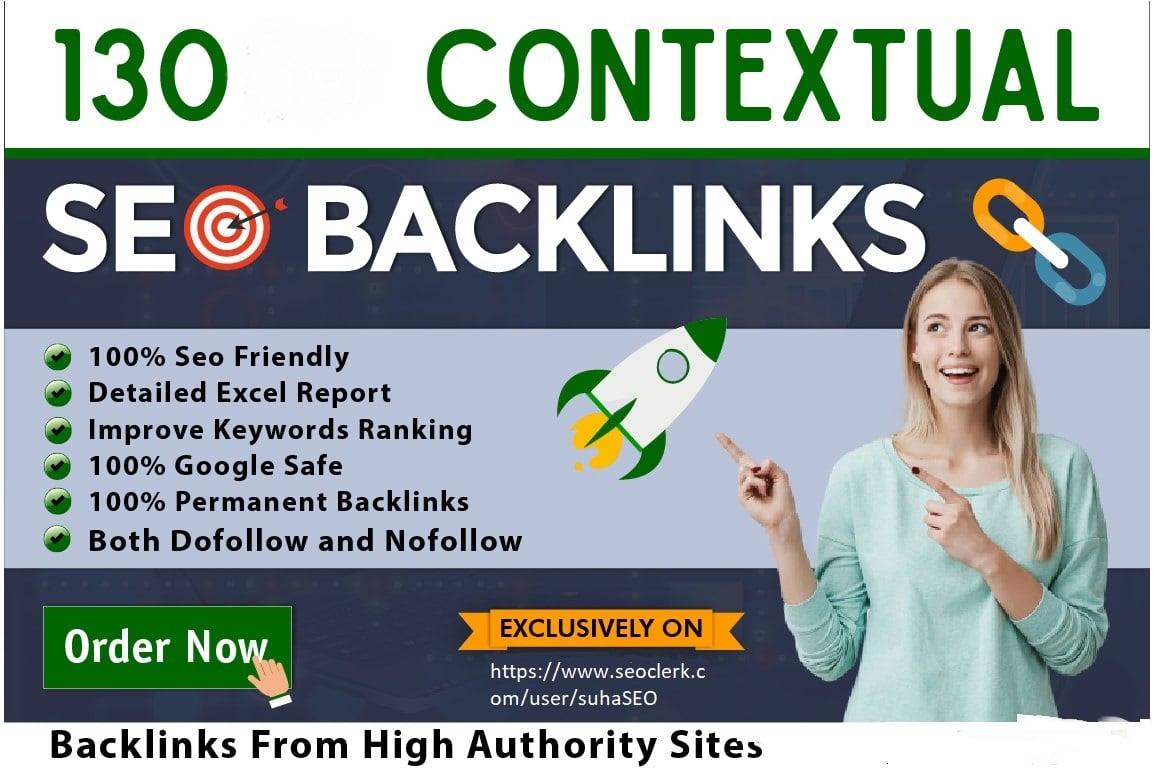 I will build 130 manual high quality contextual SEO backlinks