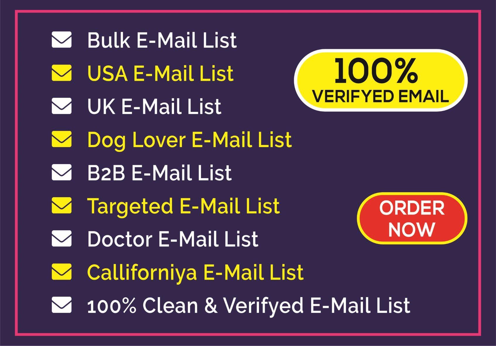 I will provide 5k clean and verify targeted email list for your business