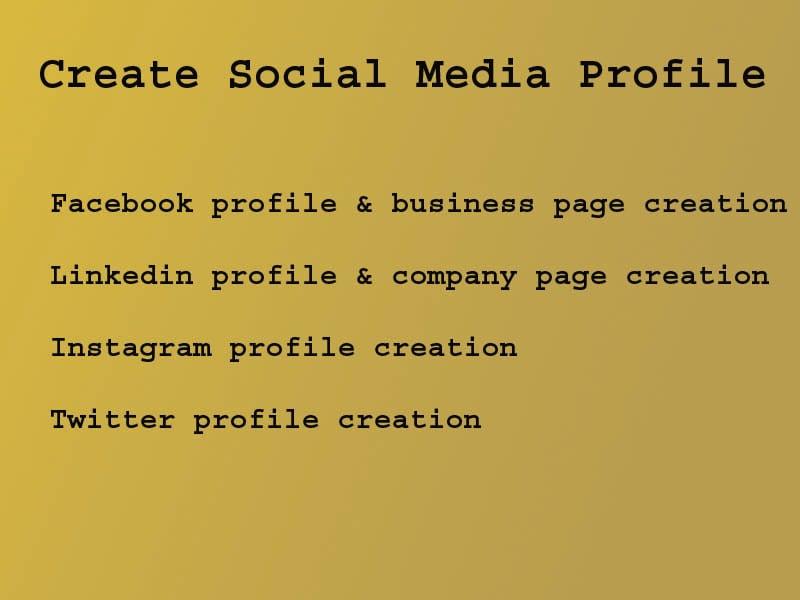 Social media account and business page create