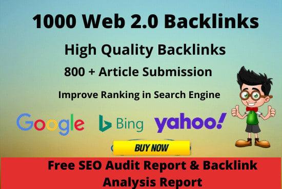 I will create 20 High DA PA web 2 0 blogs backlinks