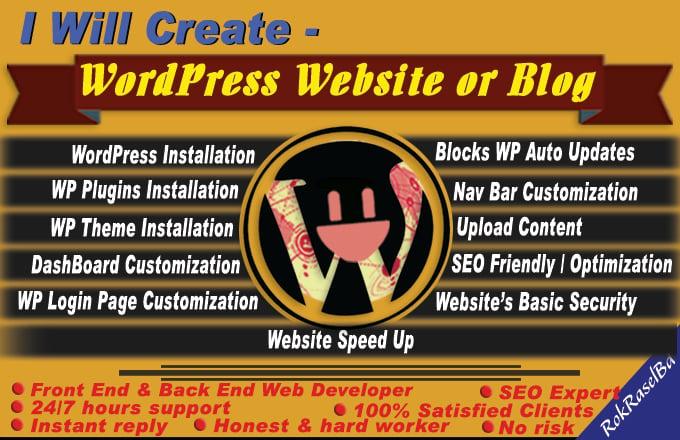 I will create WordPress Website or Blog, Personal Portfolio, Business