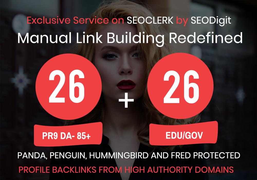 create 26. EDU/. GOV+ 26 PR9 High Authority Backlinks- Panda, Penguin and Hummingbird