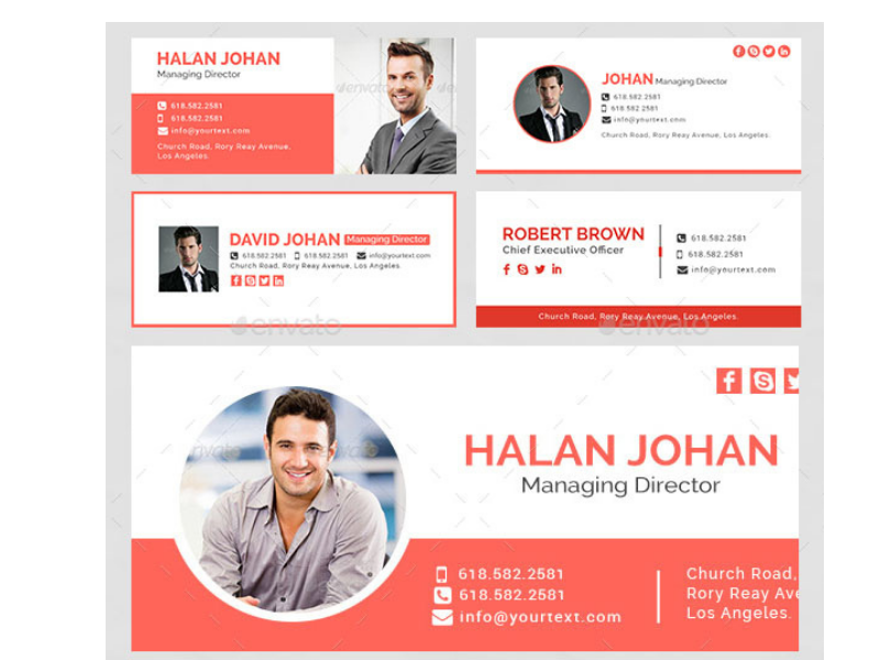 I will create a professional eye catching clickable editable HTML email signature