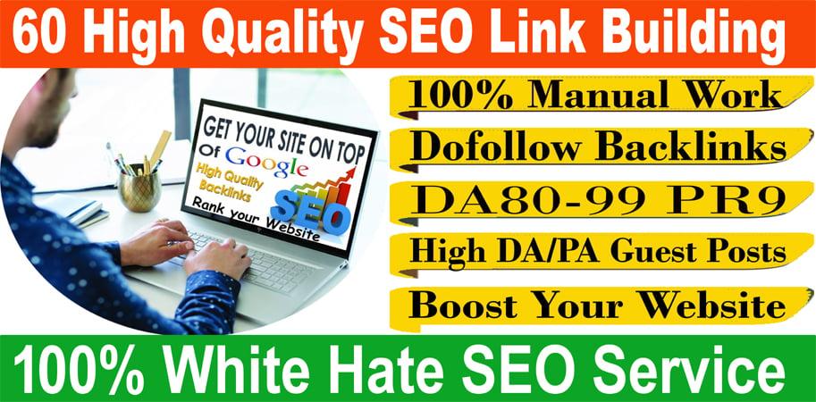 I will build 60 high quality SEO link building for your site