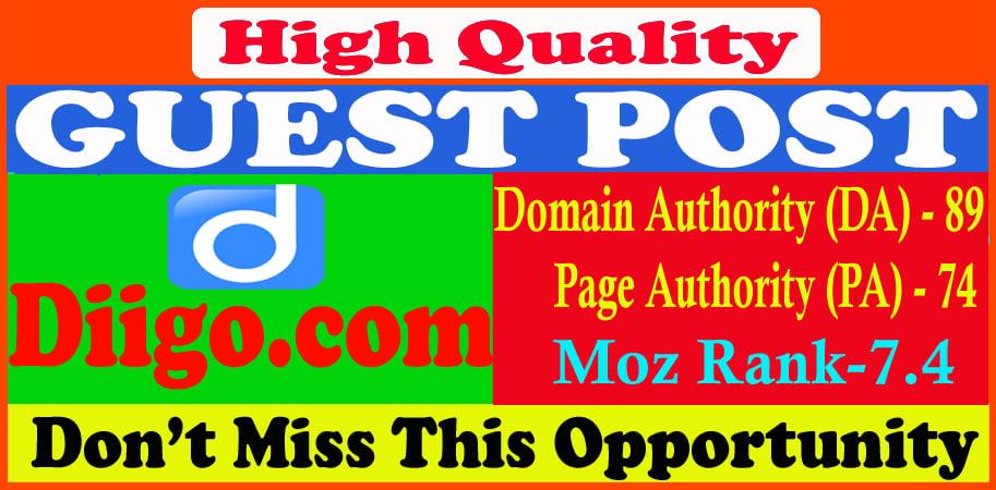 Write and publish guest post on Diigo.com DA90 with permanent backlinks