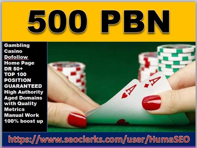offer big-bang 500 PBN links Casino from DR 50+ sites