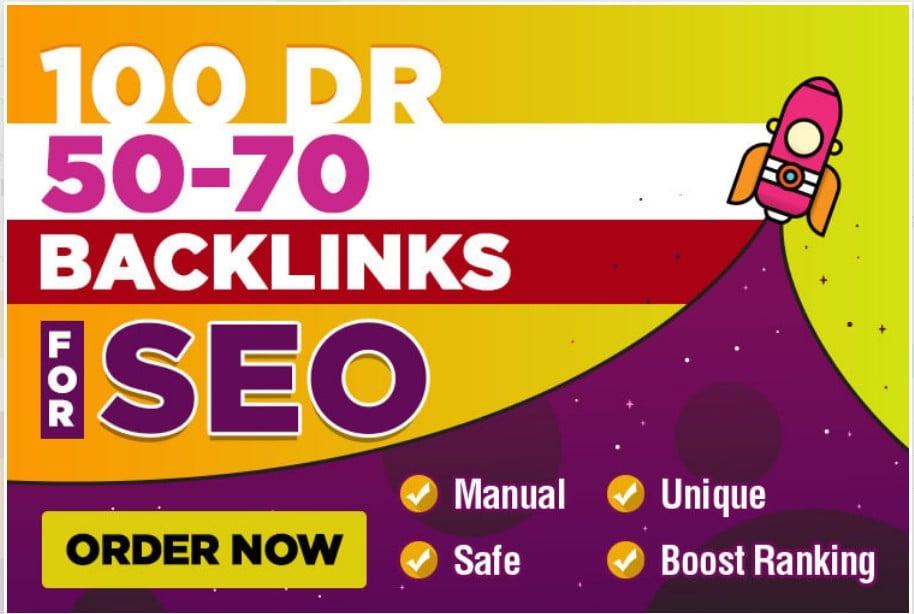 make 100 DR 50 to 70 dofollow permanent backlinks