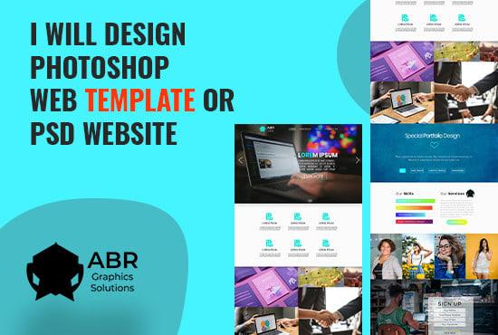 I will design any photoshop web templete or psd websites, ui design