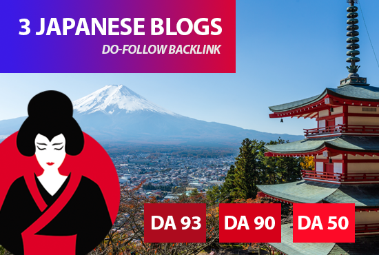 I will place 3 backlinks in my japanese travel blogs, japanese SEO