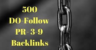 Get 500 Do-follow PR 3-9 HQ backlinks