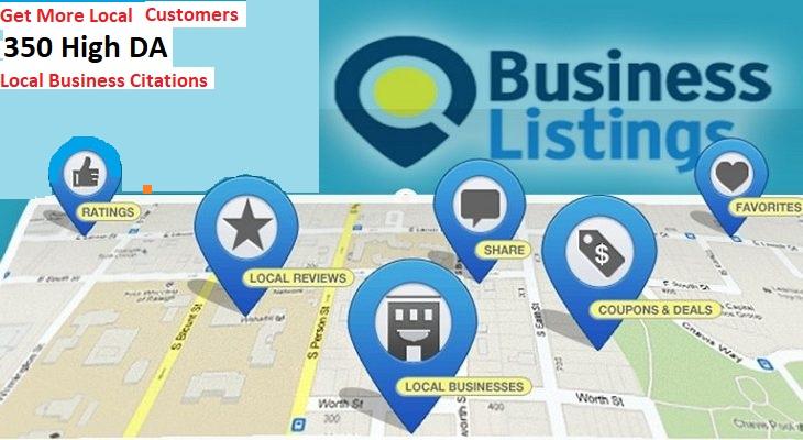 I will do 350 local citation, google business listing, maps listing