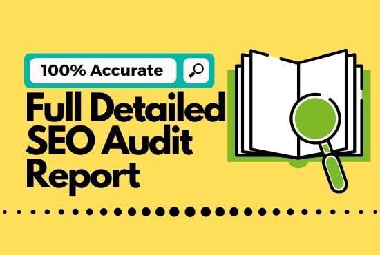 Full detailed SEO audit report with Robot.txt and more