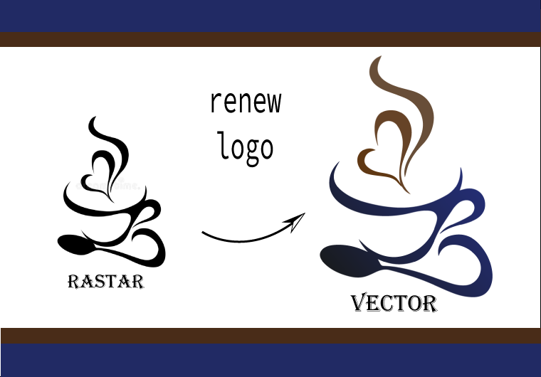 I will do vector tracing, redraw , convert to vector or vectorize logo manually 