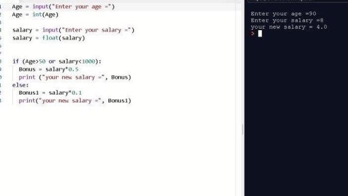 I will write simple python codes
