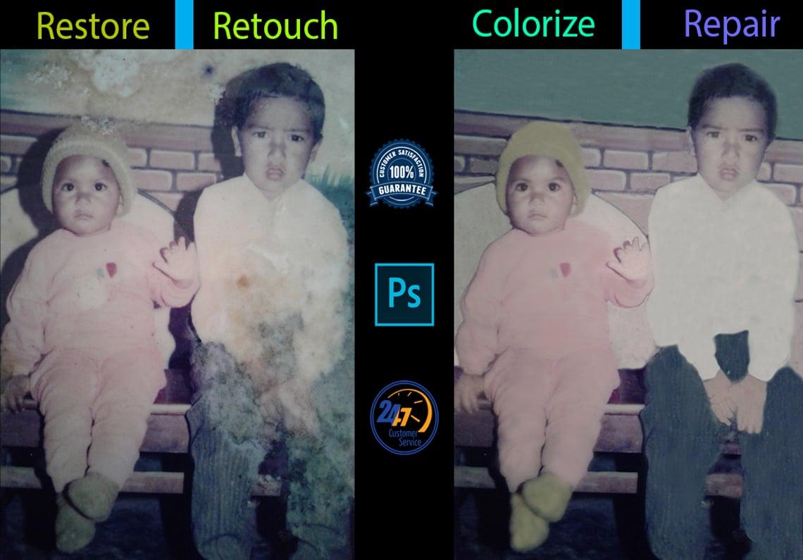 I will restore, retouch,colorize,repair from old image