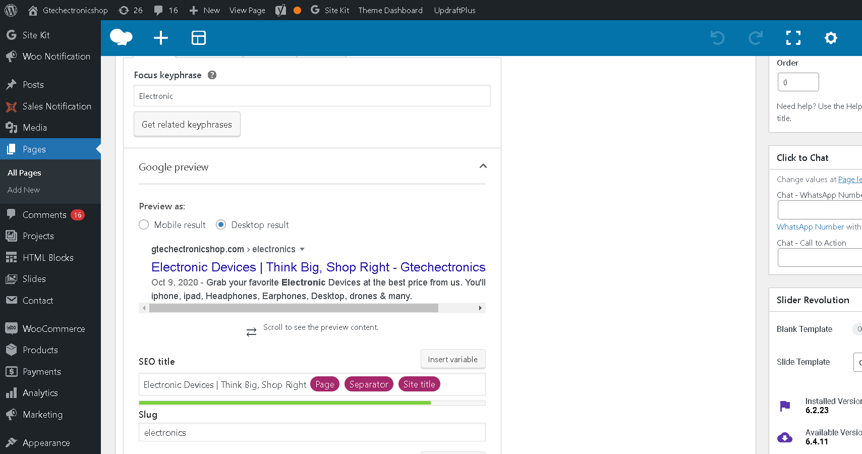 Complete WordPress On Page SEO and Technical SEO to rank website on the first page for 5 pages
