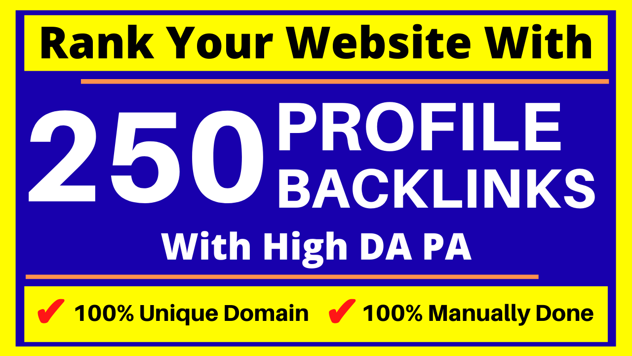 Manually 250 Pr9 DA 70+ DoFollow Profile Creation Backlinks Like Ted, About.me, Behance, Quora Etc