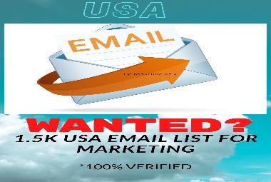 1.5K 100% verified USA email for marketing