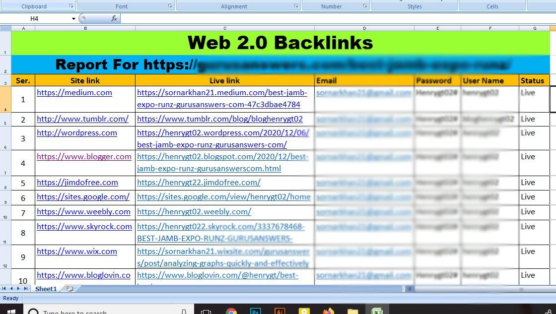I will create 50 web 2.0 backlinks manually