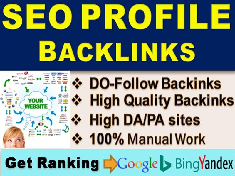 Manually done 100 high DA SEO profile backlink