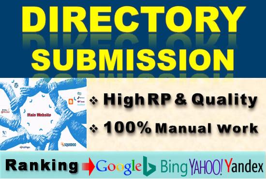 I will do 150 high Authority directory submission service manually