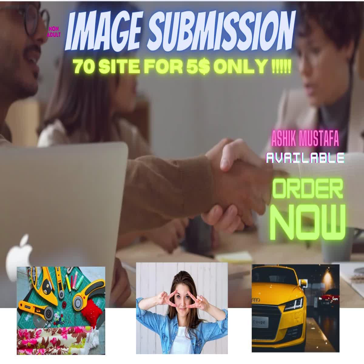 I will do 70 image submission work manually in Top DA score sites