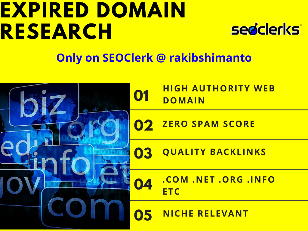 I will find high authority expired domain name research