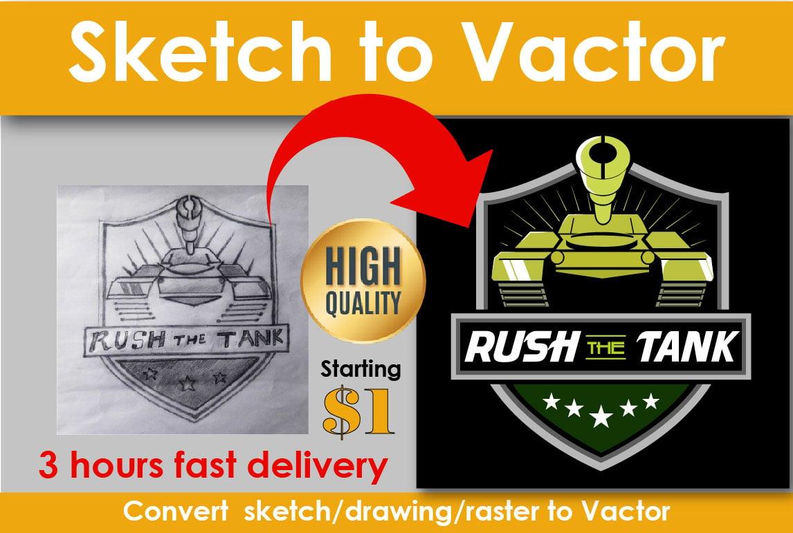 I will convert any sketch, image, logo, or icon to digital vector within 3 hours