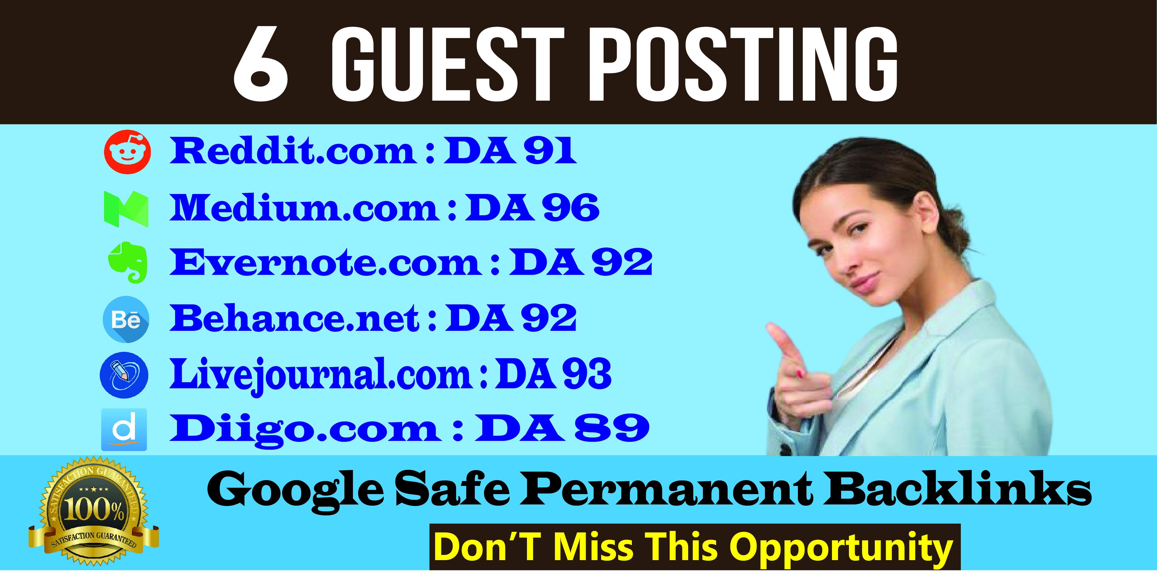 Build 6 SEO Backlinks Through High DA Guest Posts High Authority Link Building