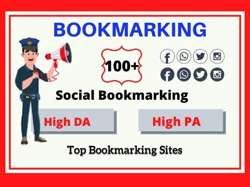 I will do 100 plus social bookmarking with high quality backlinks