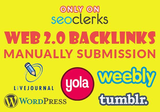 Create manually 25 High DA web 2.0 backlinks to Rank your website
