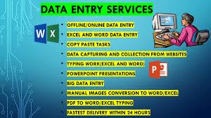 I will do copy/paste, excel data entry, typing, data entry