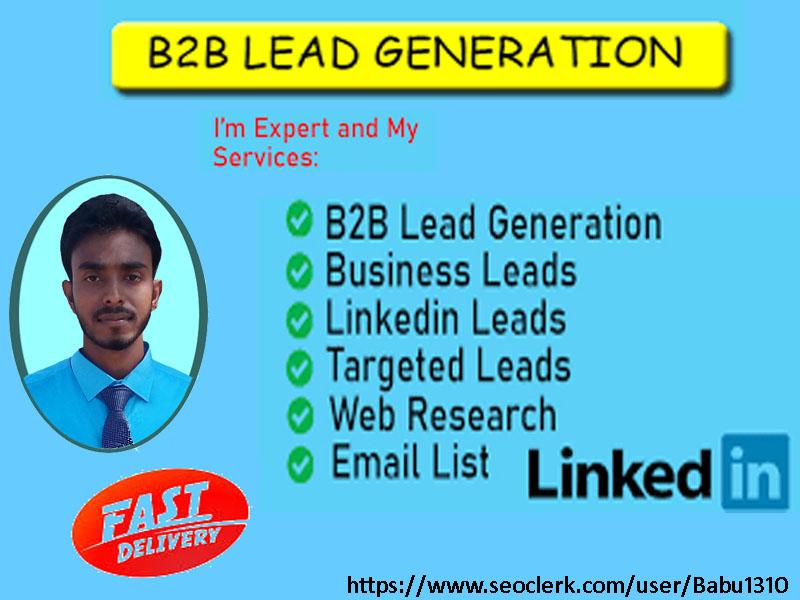 I will provide 50 targeted b2b lead generation and web research service