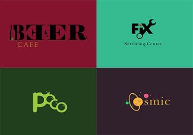 2/3 creative unique simple minimalist logo design for your business or brand