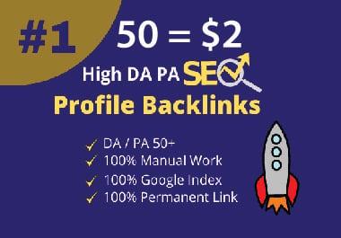 I will do 50 High Authority dofollow Social Profile Backlinks