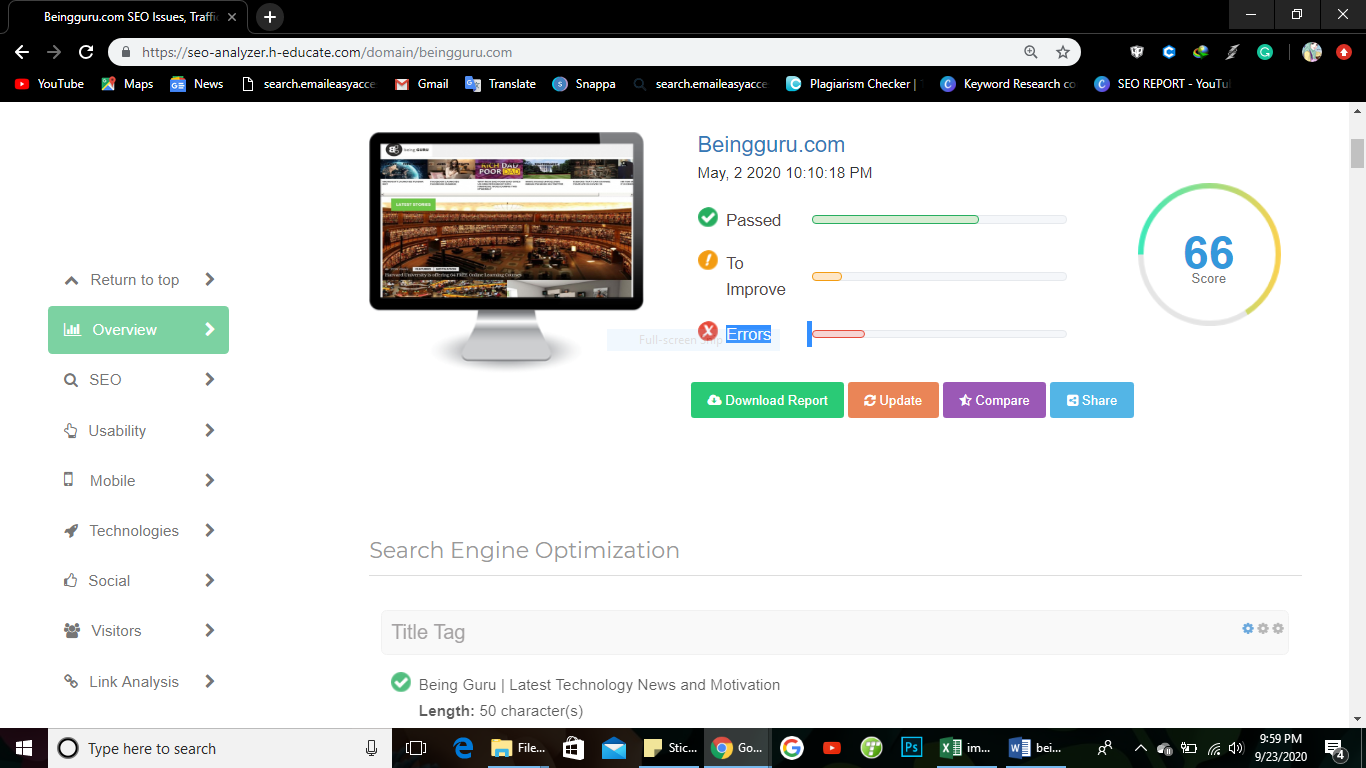 I will write seo analysis report for your website and i will search high search keywords for your w