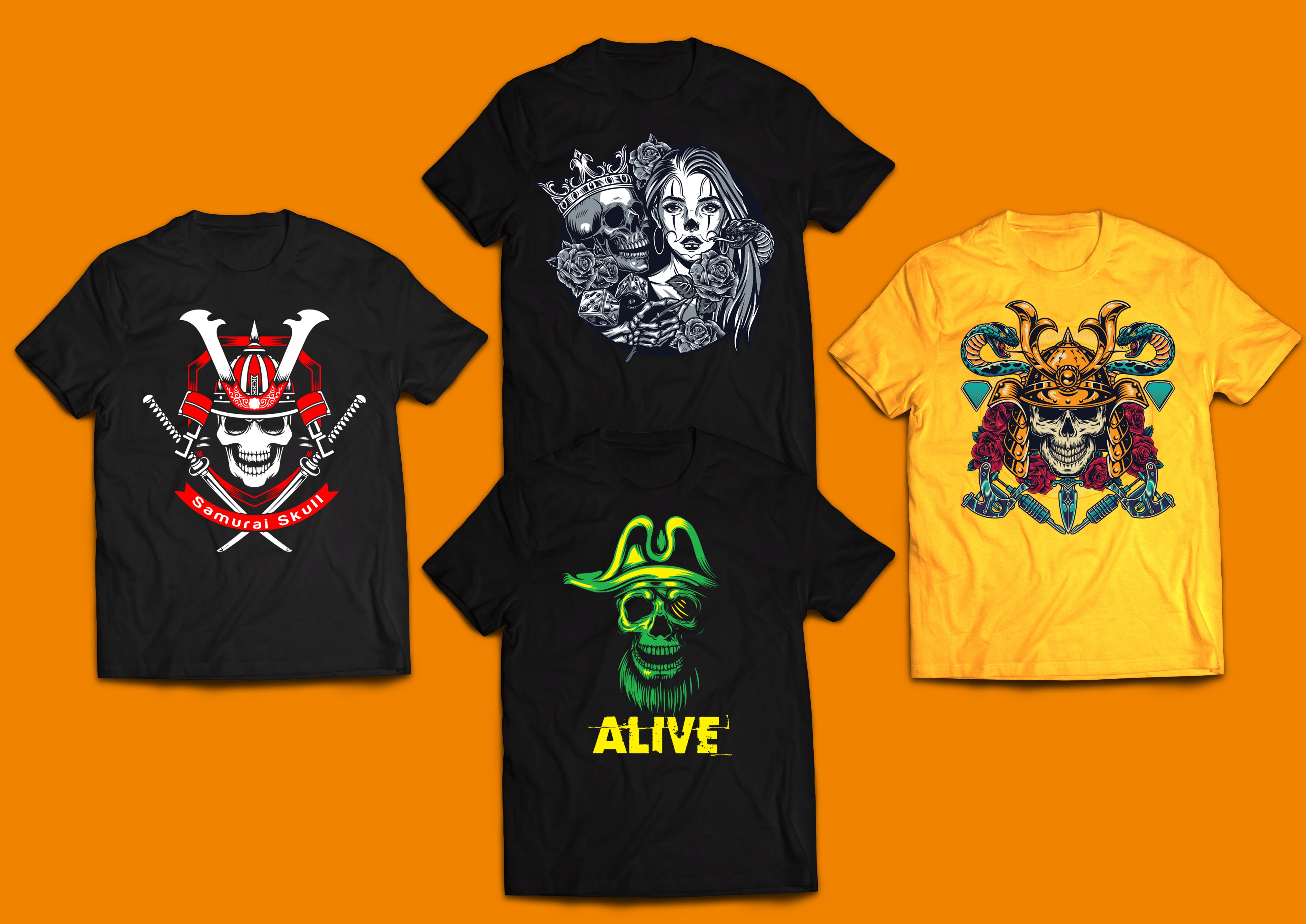 I will create professional amazing eye catching pod tshirt design bulk superfast